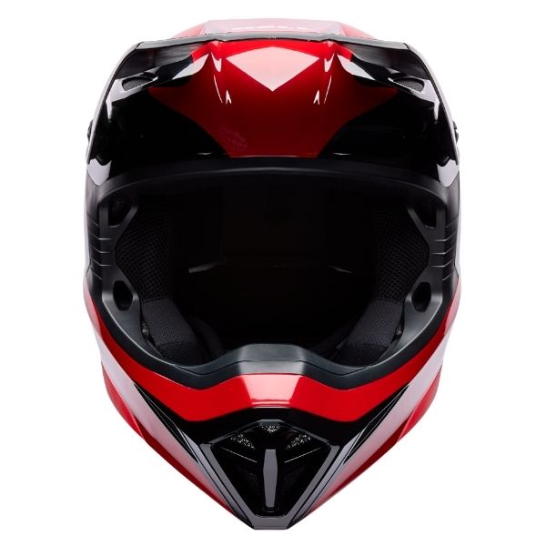 Motorcycle helmet, showing aerodynamic shell design, ventilation ports, and secure retention system built for rider comfort and protection | Bell - MX-10 MIPS Wave Helmet (Youth) | SKU 71757 | Colors: Orange/Blue, Red/Black | Sizes: Y-SM to Y-LG | Available at BTO Sports