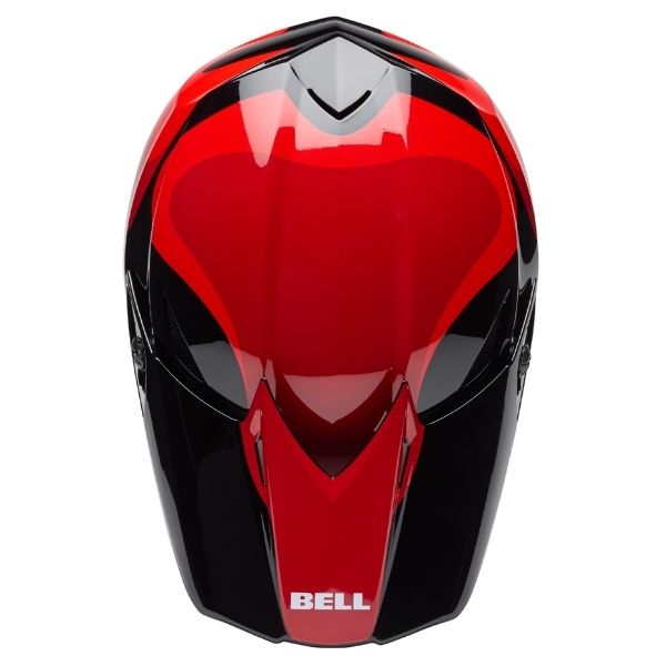 Motorcycle helmet, showing aerodynamic shell design, ventilation ports, and secure retention system built for rider comfort and protection | Bell - MX-10 MIPS Wave Helmet (Youth) | SKU 71757 | Colors: Orange/Blue, Red/Black | Sizes: Y-SM to Y-LG | Available at BTO Sports