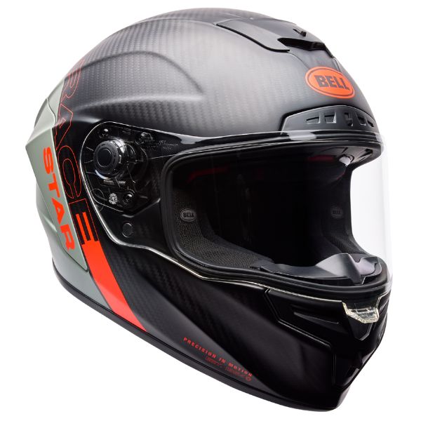 Image of Bell - Race Star DLX Flex Strike Helmet | SKU 71742 | Colors: Silver/White, Orange, Blue | Sizes: XS to 2X | Available at BTO Sports