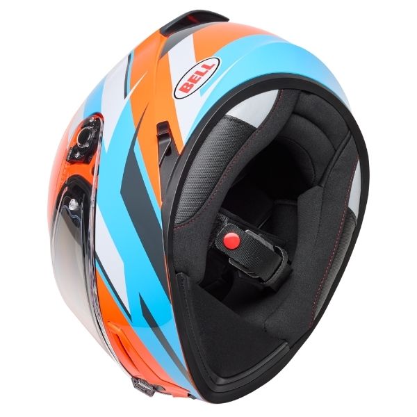 Image of Bell - Lithium Nova Helmet | SKU 71750 | Colors: Orange/Blue, White/Red | Sizes: XS to 3X | Available at BTO Sports