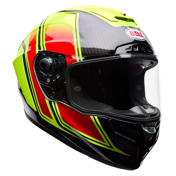 Image of Bell - Race Star DLX Flex Grid Helmet | SKU 71755 | Colors: Blue/Yellow, Yellow | Sizes: XS to 2X | Available at BTO Sports