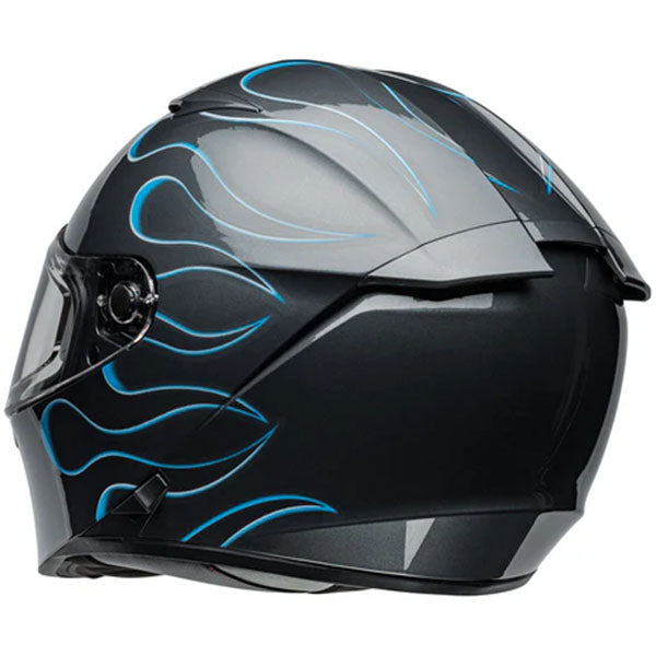 motorcycle helmet, showing aerodynamic shell design, ventilation ports, and secure retention system built for rider comfort and protection