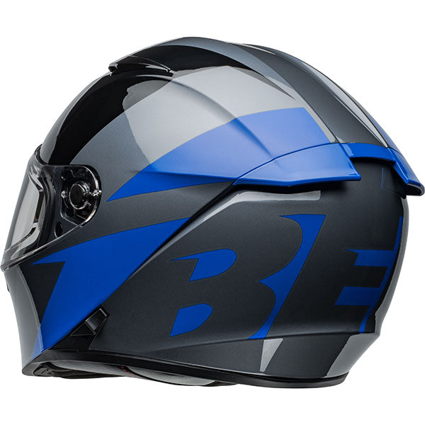 motorcycle helmet, rear view, showing aerodynamic shell design, ventilation ports, and secure retention system built for rider comfort and protection. SKU 07160969.