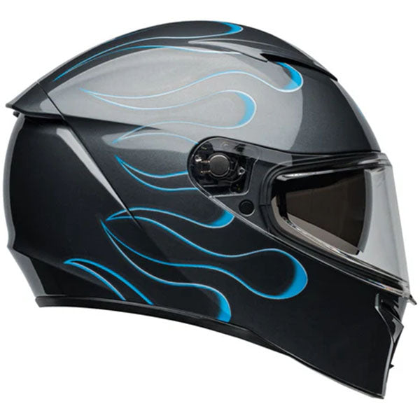 motorcycle helmet, showing aerodynamic shell design, ventilation ports, and secure retention system built for rider comfort and protection