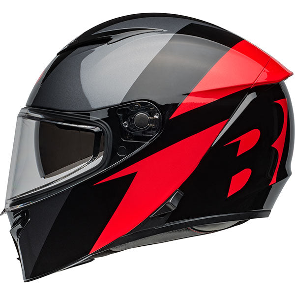 motorcycle helmet, showing aerodynamic shell design, ventilation ports, and secure retention system built for rider comfort and protection