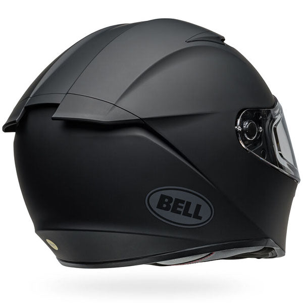 motorcycle helmet, rear view, showing aerodynamic shell design, ventilation ports, and secure retention system built for rider comfort and protection. SKU 07160873.