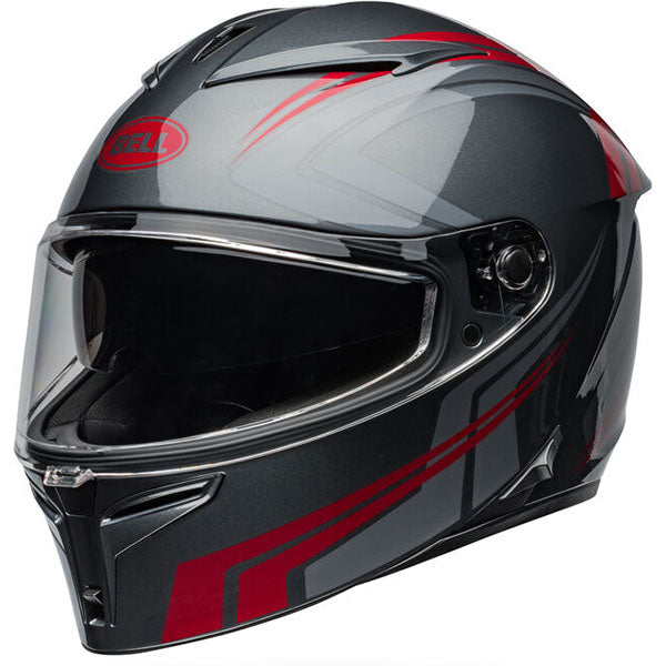motorcycle helmet, front view, showing aerodynamic shell design, ventilation ports, and secure retention system built for rider comfort and protection. SKU 07160915.