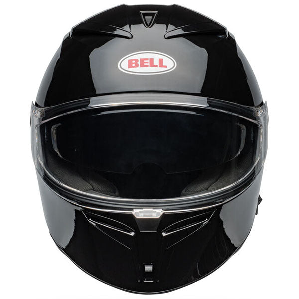 motorcycle helmet, front view, showing aerodynamic shell design, ventilation ports, and secure retention system built for rider comfort and protection. SKU 07160762.