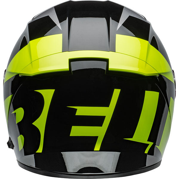 motorcycle helmet, rear view, showing aerodynamic shell design, ventilation ports, and secure retention system built for rider comfort and protection. SKU 07160938.