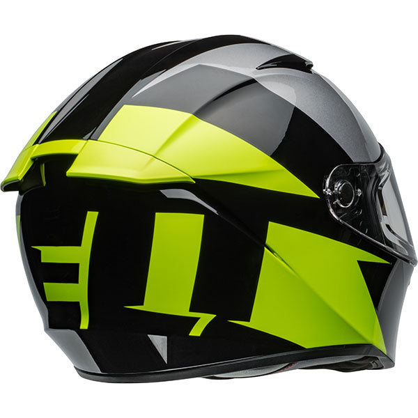 motorcycle helmet, rear view, showing aerodynamic shell design, ventilation ports, and secure retention system built for rider comfort and protection. SKU 07160937.