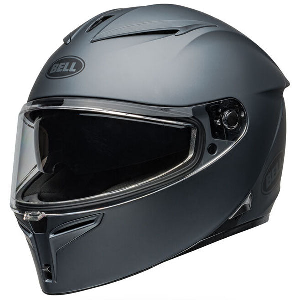 motorcycle helmet, front view, showing aerodynamic shell design, ventilation ports, and secure retention system built for rider comfort and protection. SKU 07160854.