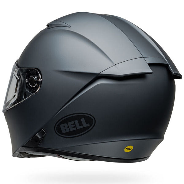 motorcycle helmet, rear view, showing aerodynamic shell design, ventilation ports, and secure retention system built for rider comfort and protection. SKU 07160852.