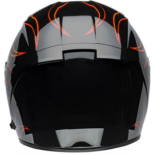 motorcycle helmet, rear view, showing aerodynamic shell design, ventilation ports, and secure retention system built for rider comfort and protection. SKU 07160898.