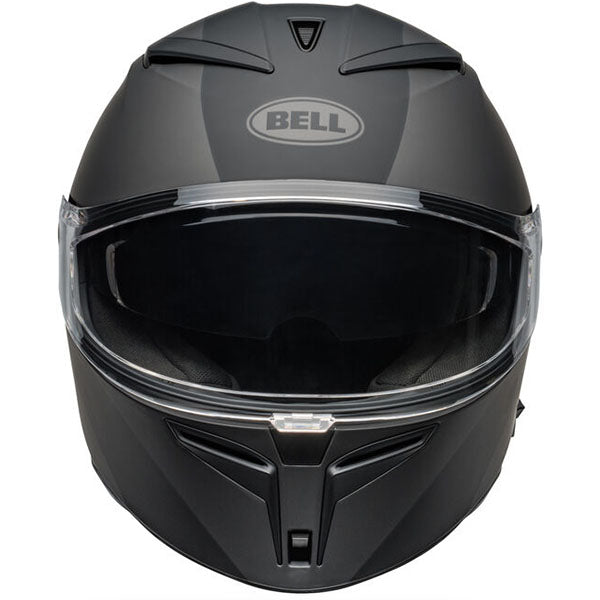 motorcycle helmet, front view, showing aerodynamic shell design, ventilation ports, and secure retention system built for rider comfort and protection. SKU 07161021.