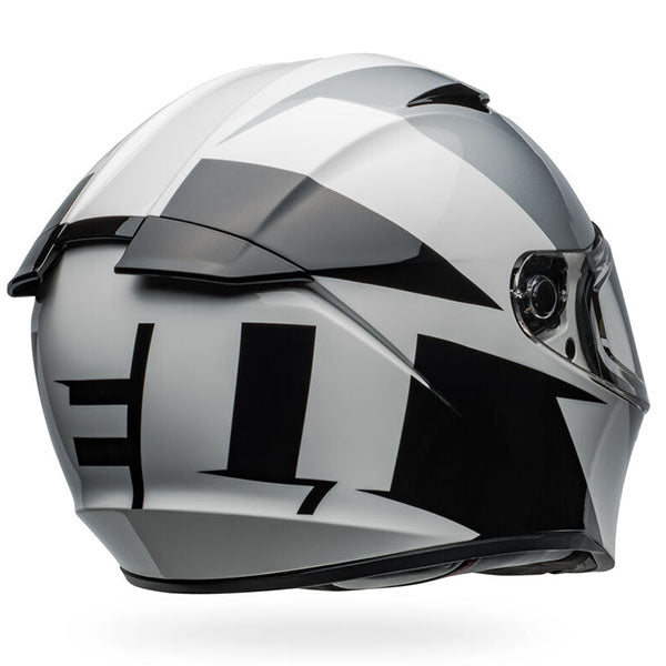 motorcycle helmet, rear view, showing aerodynamic shell design, ventilation ports, and secure retention system built for rider comfort and protection. SKU 07161010.