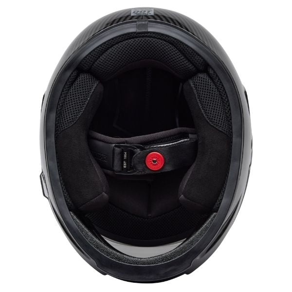 7174572 Bell - Eliminator Carbon Diverge Helmet in Matte/Gloss White/Black top shell view showing vent channels sizes 2X–XS - alternate view