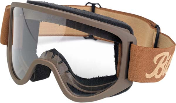 Product image of Biltwell moto 2 0 goggles chocolate motocross goggles showing frame design, lens style, and colorway