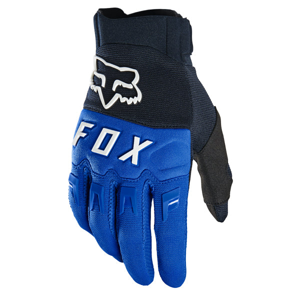 Product image of Dirtpaw MX21 Glove Blue 1 ad302eee 50db 433e 9b86 d6517082b17c motocross gloves showing fit, construction, and colorway | Available at BTO Sports