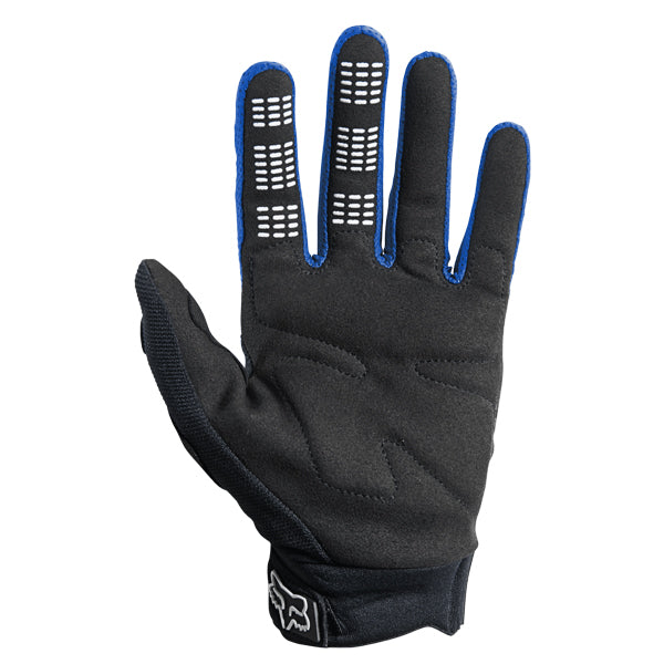 Product image of Dirtpaw MX21 Glove Blue 2 df342483 1f5c 4f5b 9c35 0c86541b183a motocross gloves showing fit, construction, and colorway | Available at BTO Sports