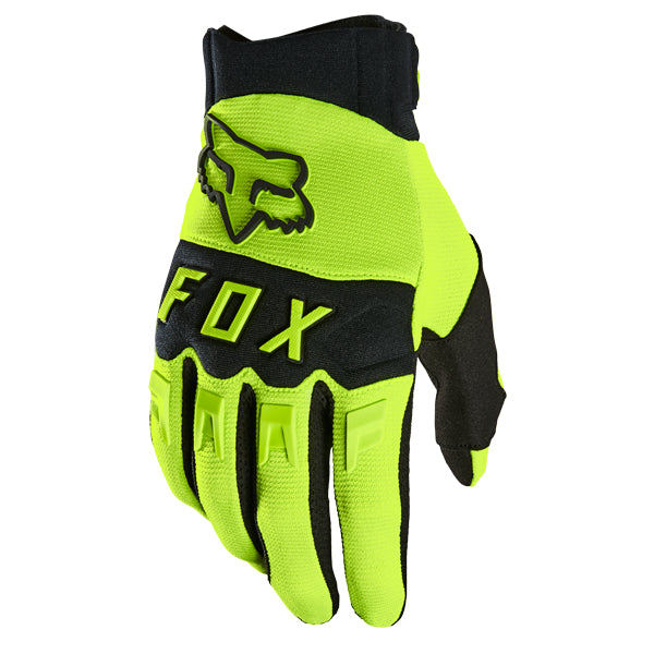 Product image of Dirtpaw MX21 Glove FloYellow 1 f08af949 c71c 4d 845c d23d2e5010b5 motocross gloves showing fit, construction, and colorway | Available at BTO Sports