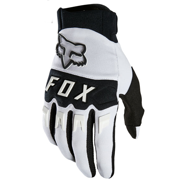 Product image of Dirtpaw MX21 Glove White 1 a690b668 accb 4ad0 aca1 ac13a2bd9ae7 motocross gloves showing fit, construction, and colorway | Available at BTO Sports