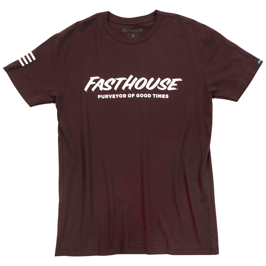 Professional studio photo of Fasthouse Logo T-Shirt; showing tee fit, printed graphics, and crew neckline; SKU 3211374104; Sizes: S-3XL