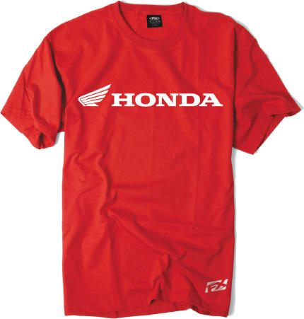 Clean studio shot of Factory Effex Honda Horizontal Tee; showing tee fit, printed graphics, and crew neckline; SKU 15-883; Colors: M, L, XL, 2XL