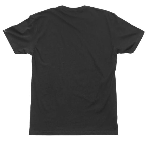 Professional studio photo of Fasthouse Paragon Tee; showing tee fit, printed graphics, and crew neckline; SKU 3210001504; Colors: Black, Cardinal