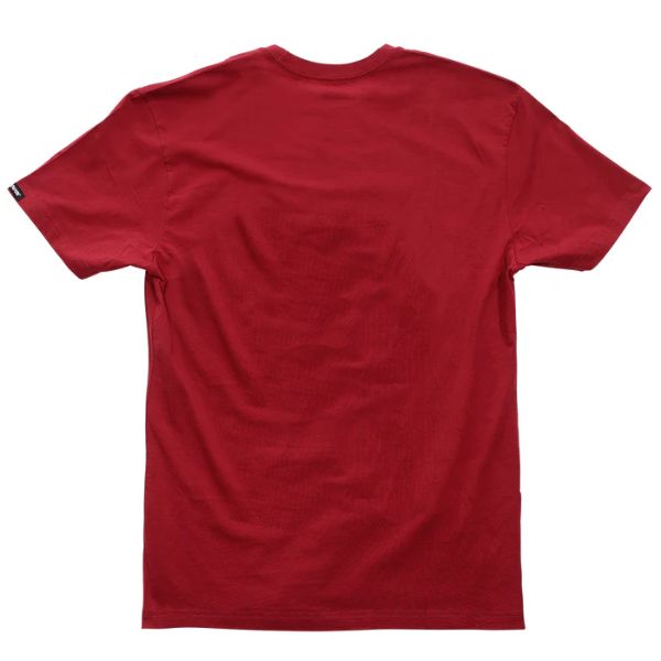 Clean studio shot of Fasthouse Paragon Tee; showing tee fit, printed graphics, and crew neckline; SKU 3210001504; Colors: Black, Cardinal; Sizes: S-3XL