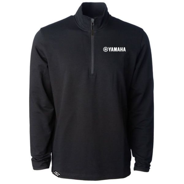Clean studio shot of Factory Effex - Yamaha Performance Quarter Zip Pullover; showing overall shape and visible design details; SKU 29-85222; Colors: Black