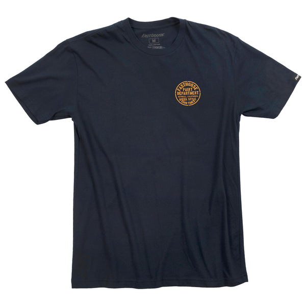 Crisp studio image on a white background of Fasthouse Paint Dept. Tee; showing tee fit, printed graphics, and crew neckline; SKU 3211883004; Sizes: S-3XL