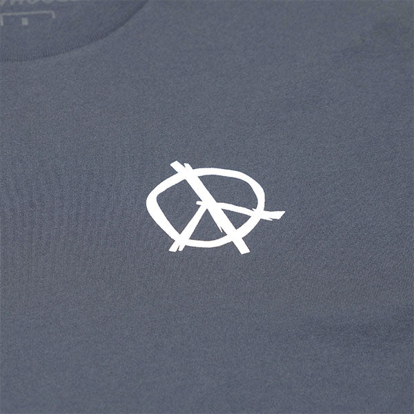 Studio photo on a white background of Fasthouse Utopia Tee; showing tee fit, printed graphics, and crew neckline; SKU 3211320504; Sizes: S-3XL