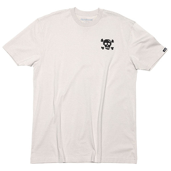 Clean studio shot of Fasthouse Seaver Tee; showing tee fit, printed graphics, and crew neckline; SKU 3211370404; Colors: Forest Green, Black, Light Gray