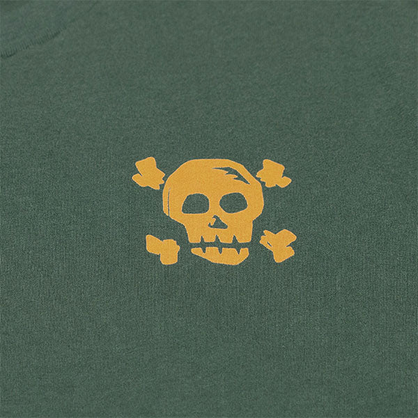 Crisp studio image on a white background of Fasthouse Seaver Tee; showing tee fit, printed graphics, and crew neckline; SKU 3211370404; Sizes: S-3XL