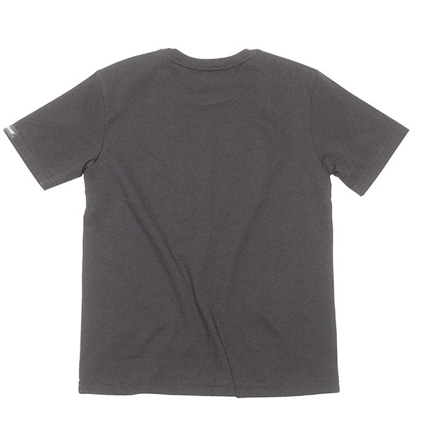 Clean studio shot of Fasthouse Satisfaction Tee (Youth); showing tee fit, printed graphics, and crew neckline; SKU 3211310554; Colors: Black, Red