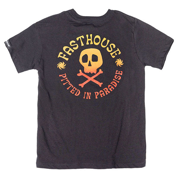 Crisp studio image on a white background of Fasthouse Lost Boys Tee (Youth); showing tee fit, printed graphics, and crew neckline; SKU 32114605