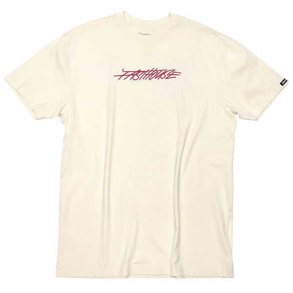 Crisp studio image on a white background of Fasthouse Lagoon Tee; showing tee fit, printed graphics, and crew neckline; SKU 3211300204; Sizes: S-3XL