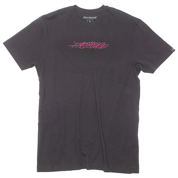 Crisp studio image on a white background of Fasthouse Lagoon Tee; showing tee fit, printed graphics, and crew neckline; SKU 3211300204; Sizes: S-3XL