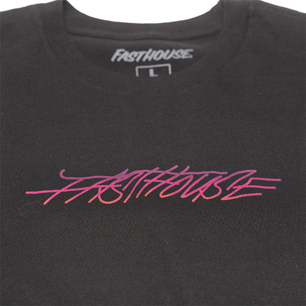 Clean studio shot of Fasthouse Lagoon Tee; showing tee fit, printed graphics, and crew neckline; SKU 3211300204; Colors: Navy, Black, Natural