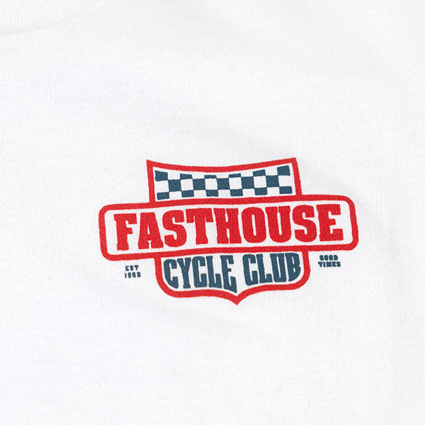 High-resolution studio image of Fasthouse Krest Tee; showing tee fit, printed graphics, and crew neckline; SKU 3211290304; Sizes: S-3XL