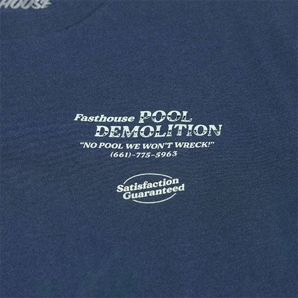 High-resolution studio image of Fasthouse Demolition Tee; showing tee fit, printed graphics, and crew neckline; SKU 3211380504; Sizes: S-3XL