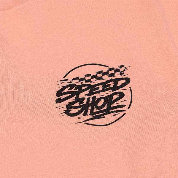 High-resolution studio image of Fasthouse Burner Tee; showing tee fit, printed graphics, and crew neckline; SKU 3211350104; Sizes: S-3XL