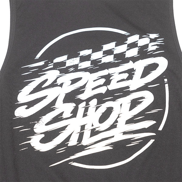 Professional studio photo of Fasthouse Burner Tank; showing sleeveless cut, hem shape, and printed or woven branding; SKU 3212355004; Colors: Black