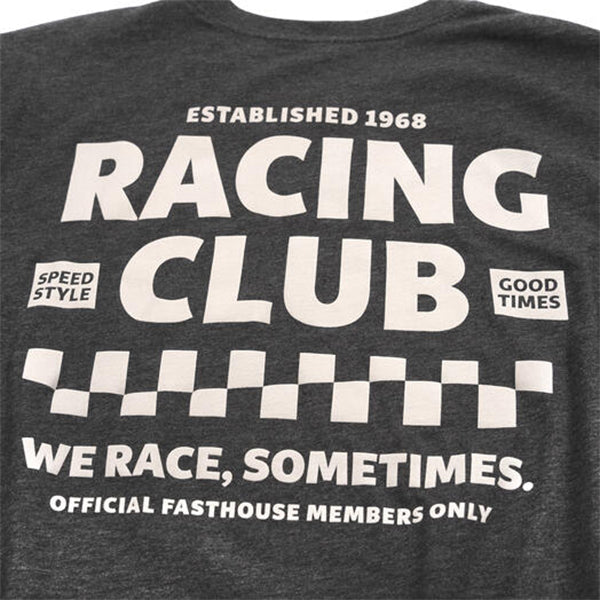 Crisp studio image on a white background of Fasthouse Members Only Long Sleeve Tee (Womens); showing long-sleeve cut, printed graphics, and crew neckline