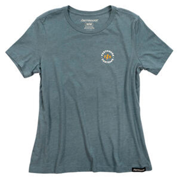 Studio photo on a white background of Fasthouse Easy Rider Tee (Womens); showing tee fit, printed graphics, and crew neckline; SKU 3216381474