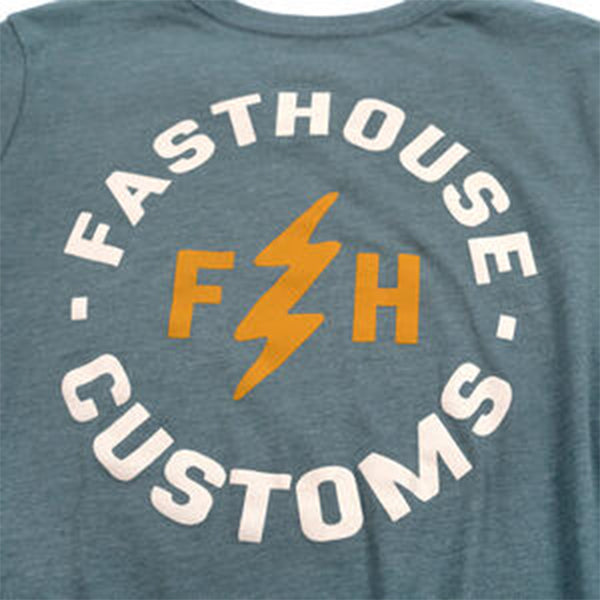 High-resolution studio image of Fasthouse Easy Rider Tee (Womens); showing tee fit, printed graphics, and crew neckline; SKU 3216381474; Sizes: S-2XL