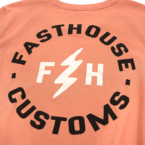 Studio photo on a white background of Fasthouse Easy Rider Tee (Womens); showing tee fit, printed graphics, and crew neckline; SKU 3216381474