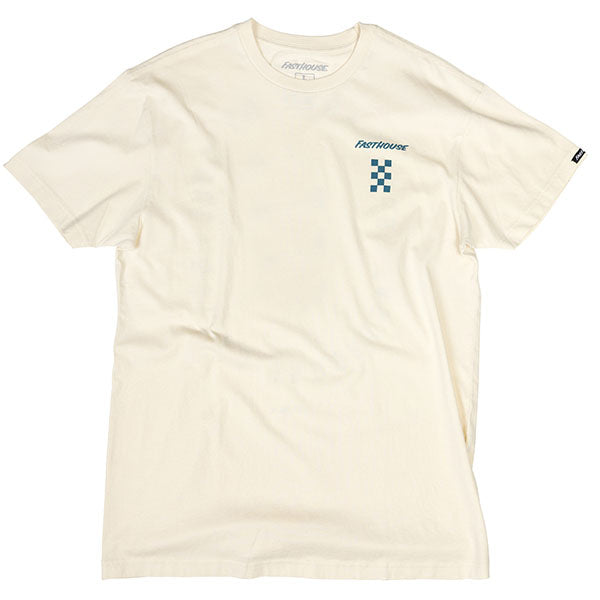 Professional studio photo of Fasthouse Aspire Tee; showing tee fit, printed graphics, and crew neckline; SKU 3211340504; Colors: Black, Natural