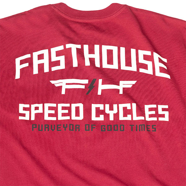 Studio photo on a white background of Fasthouse Elevate Tee; showing tee fit, printed graphics, and crew neckline; SKU 3211330104; Sizes: S-3XL