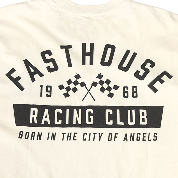 Clean studio shot of Fasthouse Acclaim Tee; showing tee fit, printed graphics, and crew neckline; SKU 3211410104; Colors: Cardinal, Black, Natural